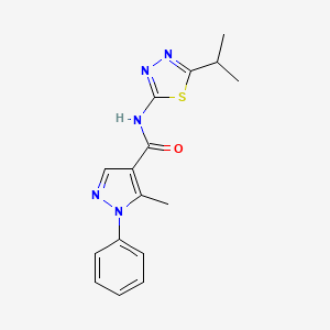 5-methyl-1-phenyl-N-[5-(propan-2-yl)-1,3,4-thiadiazol-2-yl]-1H-pyrazole-4-carboxamide