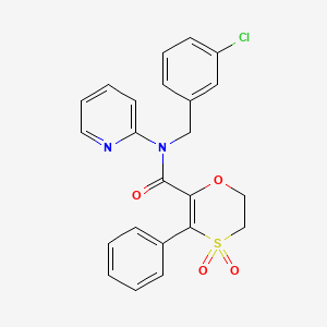 molecular formula C23H19ClN2O4S B12181652 N-(3-chlorobenzyl)-3-phenyl-N-(pyridin-2-yl)-5,6-dihydro-1,4-oxathiine-2-carboxamide 4,4-dioxide 