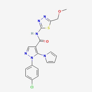 1-(4-chlorophenyl)-N-[(2E)-5-(methoxymethyl)-1,3,4-thiadiazol-2(3H)-ylidene]-5-(1H-pyrrol-1-yl)-1H-pyrazole-4-carboxamide