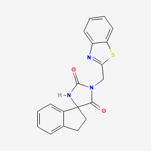 molecular formula C19H15N3O2S B12181665 1-(Benzothiazol-2-ylmethyl)-2-hydroxyspiro[2-imidazoline-4,1'-indane]-5-one 