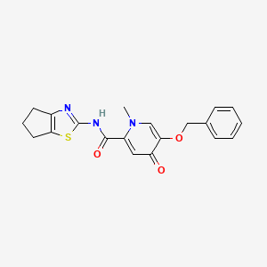 5-(benzyloxy)-1-methyl-4-oxo-N-[(2Z)-3,4,5,6-tetrahydro-2H-cyclopenta[d][1,3]thiazol-2-ylidene]-1,4-dihydropyridine-2-carboxamide