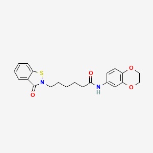 N-(2,3-dihydro-1,4-benzodioxin-6-yl)-6-(3-oxo-1,2-benzothiazol-2(3H)-yl)hexanamide