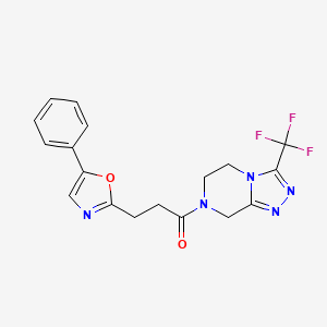 3-(5-phenyl-1,3-oxazol-2-yl)-1-[3-(trifluoromethyl)-5,6-dihydro[1,2,4]triazolo[4,3-a]pyrazin-7(8H)-yl]propan-1-one