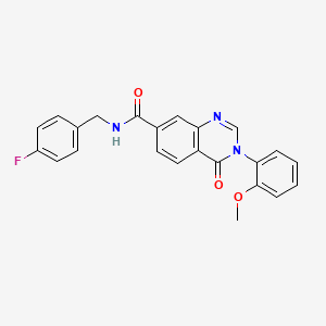 molecular formula C23H18FN3O3 B12181841 N-(4-fluorobenzyl)-3-(2-methoxyphenyl)-4-oxo-3,4-dihydroquinazoline-7-carboxamide 