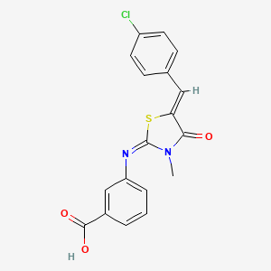 3-{[5-(4-Chlorobenzylidene)-3-methyl-4-oxo-1,3-thiazolidin-2-ylidene]amino}benzoic acid