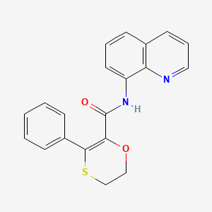 molecular formula C20H16N2O2S B12181871 3-phenyl-N-(quinolin-8-yl)-5,6-dihydro-1,4-oxathiine-2-carboxamide 