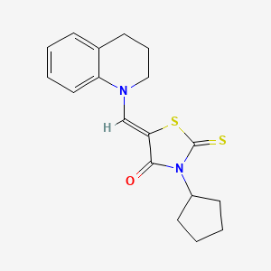 (5Z)-3-cyclopentyl-5-(3,4-dihydroquinolin-1(2H)-ylmethylidene)-2-thioxo-1,3-thiazolidin-4-one