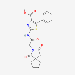 Methyl 2-{[(1,3-dioxo-2-azaspiro[4.4]non-2-yl)acetyl]amino}-5-phenyl-1,3-thiazole-4-carboxylate