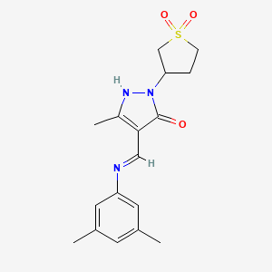 (4E)-4-{[(3,5-dimethylphenyl)amino]methylidene}-2-(1,1-dioxidotetrahydrothiophen-3-yl)-5-methyl-2,4-dihydro-3H-pyrazol-3-one