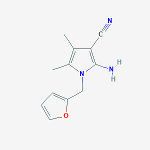 molecular formula C12H13N3O B012182 2-氨基-1-(呋喃-2-基甲基)-4,5-二甲基-1H-吡咯-3-碳腈 CAS No. 103026-02-4