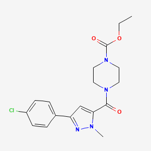 ethyl 4-{[3-(4-chlorophenyl)-1-methyl-1H-pyrazol-5-yl]carbonyl}piperazine-1-carboxylate