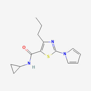 molecular formula C14H17N3OS B12182046 N-cyclopropyl-4-propyl-2-(1H-pyrrol-1-yl)-1,3-thiazole-5-carboxamide 