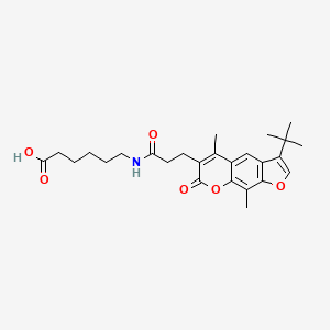 6-{[3-(3-tert-butyl-5,9-dimethyl-7-oxo-7H-furo[3,2-g]chromen-6-yl)propanoyl]amino}hexanoic acid