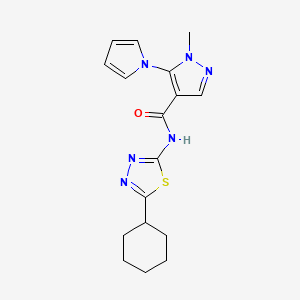 N-(5-cyclohexyl-1,3,4-thiadiazol-2-yl)-1-methyl-5-(1H-pyrrol-1-yl)-1H-pyrazole-4-carboxamide