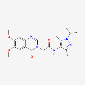 2-(6,7-dimethoxy-4-oxoquinazolin-3(4H)-yl)-N-[3,5-dimethyl-1-(propan-2-yl)-1H-pyrazol-4-yl]acetamide