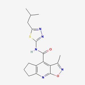 molecular formula C17H19N5O2S B12182126 N-(5-isobutyl-1,3,4-thiadiazol-2-yl)-3-methyl-6,7-dihydro-5H-cyclopenta[b]isoxazolo[4,5-e]pyridine-4-carboxamide 