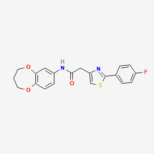 N-(3,4-dihydro-2H-1,5-benzodioxepin-7-yl)-2-[2-(4-fluorophenyl)-1,3-thiazol-4-yl]acetamide