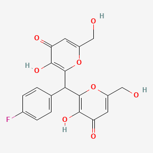 2-[(4-fluorophenyl)[3-hydroxy-6-(hydroxymethyl)-4-oxo-4H-pyran-2-yl]methyl]-3-hydroxy-6-(hydroxymethyl)-4H-pyran-4-one