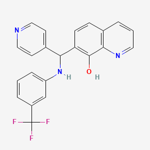 molecular formula C22H16F3N3O B12182154 7-(4-Pyridyl{[3-(trifluoromethyl)phenyl]amino}methyl)quinolin-8-ol 