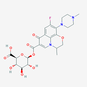 molecular formula C24H28FN3O10 B121822 氧氟沙星 O-葡糖醛酸苷 CAS No. 90293-81-5