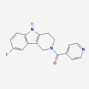 molecular formula C17H14FN3O B12182319 (8-fluoro-1,3,4,5-tetrahydro-2H-pyrido[4,3-b]indol-2-yl)(pyridin-4-yl)methanone 