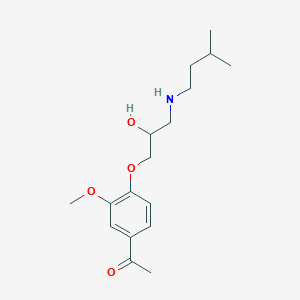 molecular formula C17H27NO4 B12182372 1-Acetyl-4-{2-hydroxy-3-[(3-methylbutyl)amino]propoxy}-3-methoxybenzene 