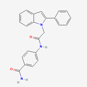 4-{[(2-phenyl-1H-indol-1-yl)acetyl]amino}benzamide