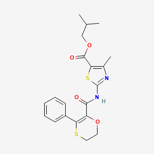 2-Methylpropyl 4-methyl-2-{[(3-phenyl-5,6-dihydro-1,4-oxathiin-2-yl)carbonyl]amino}-1,3-thiazole-5-carboxylate