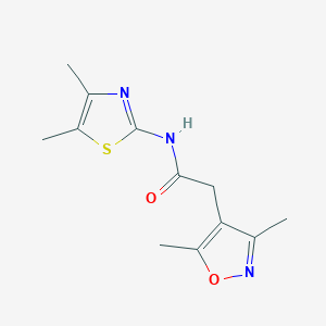 molecular formula C12H15N3O2S B12182433 2-(3,5-dimethyl-1,2-oxazol-4-yl)-N-(4,5-dimethyl-1,3-thiazol-2-yl)acetamide 