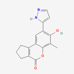 7-hydroxy-6-methyl-8-(1H-pyrazol-3-yl)-2,3-dihydrocyclopenta[c]chromen-4(1H)-one