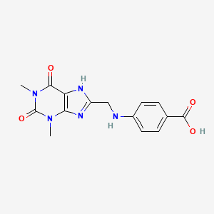 molecular formula C15H15N5O4 B1218254 4-[(1,3-二甲基-2,6-二氧代-7H-嘌呤-8-基)甲基氨基]苯甲酸 CAS No. 7000-61-5