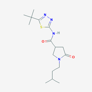 N-[(2Z)-5-tert-butyl-1,3,4-thiadiazol-2(3H)-ylidene]-1-(3-methylbutyl)-5-oxopyrrolidine-3-carboxamide