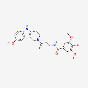 3,4,5-trimethoxy-N-[3-(8-methoxy-1,3,4,5-tetrahydro-2H-pyrido[4,3-b]indol-2-yl)-3-oxopropyl]benzamide