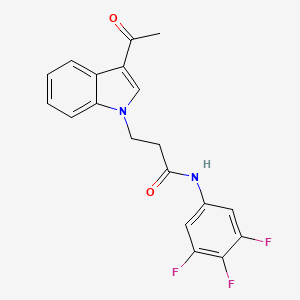 3-(3-acetyl-1H-indol-1-yl)-N-(3,4,5-trifluorophenyl)propanamide