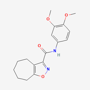 molecular formula C17H20N2O4 B12182609 N-(3,4-dimethoxyphenyl)-5,6,7,8-tetrahydro-4H-cyclohepta[d][1,2]oxazole-3-carboxamide 