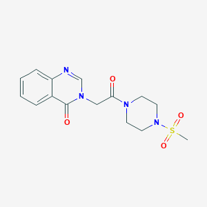 molecular formula C15H18N4O4S B12182623 3-{2-[4-(methylsulfonyl)piperazino]-2-oxoethyl}-4(3H)-quinazolinone 