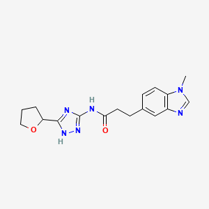 molecular formula C17H20N6O2 B12182637 3-(1-methyl-1H-benzimidazol-5-yl)-N-[3-(tetrahydrofuran-2-yl)-1H-1,2,4-triazol-5-yl]propanamide 