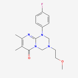 1-(4-fluorophenyl)-3-(2-methoxyethyl)-7,8-dimethyl-1,2,3,4-tetrahydro-6H-pyrimido[1,2-a][1,3,5]triazin-6-one