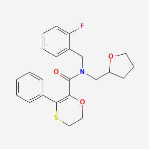 molecular formula C23H24FNO3S B12182671 N-(2-fluorobenzyl)-3-phenyl-N-(tetrahydrofuran-2-ylmethyl)-5,6-dihydro-1,4-oxathiine-2-carboxamide 