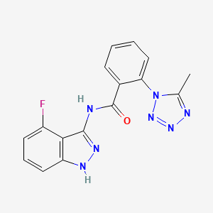 molecular formula C16H12FN7O B12182682 N-(4-fluoro-2H-indazol-3-yl)-2-(5-methyl-1H-tetrazol-1-yl)benzamide 