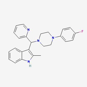 molecular formula C25H25FN4 B12182698 3-{[4-(4-fluorophenyl)piperazin-1-yl](pyridin-2-yl)methyl}-2-methyl-1H-indole 