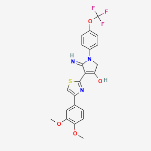 4-[4-(3,4-dimethoxyphenyl)-1,3-thiazol-2-yl]-5-imino-1-[4-(trifluoromethoxy)phenyl]-2,5-dihydro-1H-pyrrol-3-ol