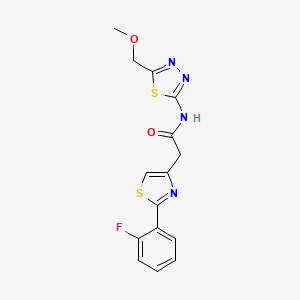 2-[2-(2-fluorophenyl)-1,3-thiazol-4-yl]-N-[(2Z)-5-(methoxymethyl)-1,3,4-thiadiazol-2(3H)-ylidene]acetamide