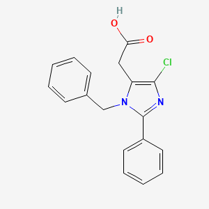 B1218274 1-Benzyl-4-chloro-2-phenylimidazole-5-acetic acid CAS No. 74207-77-5