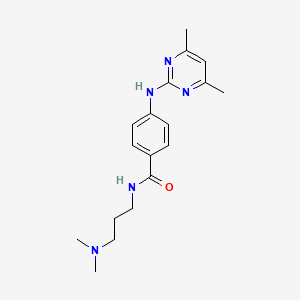 N-(3-(dimethylamino)propyl)-4-((4,6-dimethylpyrimidin-2-yl)amino)benzamide