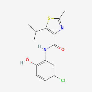 molecular formula C14H15ClN2O2S B12182805 N-(5-chloro-2-hydroxyphenyl)-2-methyl-5-(propan-2-yl)-1,3-thiazole-4-carboxamide 