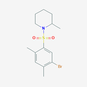 molecular formula C14H20BrNO2S B12182843 1-(5-Bromo-2,4-dimethylbenzenesulfonyl)-2-methylpiperidine 