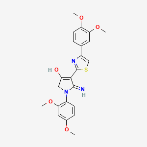 5-amino-1-(2,4-dimethoxyphenyl)-4-[4-(3,4-dimethoxyphenyl)-1,3-thiazol-2-yl]-1,2-dihydro-3H-pyrrol-3-one