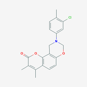 9-(3-chloro-4-methylphenyl)-3,4-dimethyl-9,10-dihydro-2H,8H-chromeno[8,7-e][1,3]oxazin-2-one