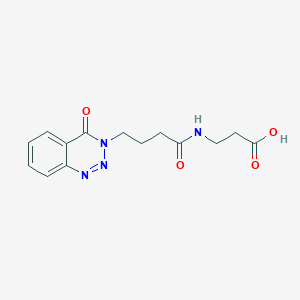 molecular formula C14H16N4O4 B12182915 3-[4-(4-Oxo-1,2,3-benzotriazin-3-yl)butanoylamino]propanoic acid CAS No. 879763-07-2